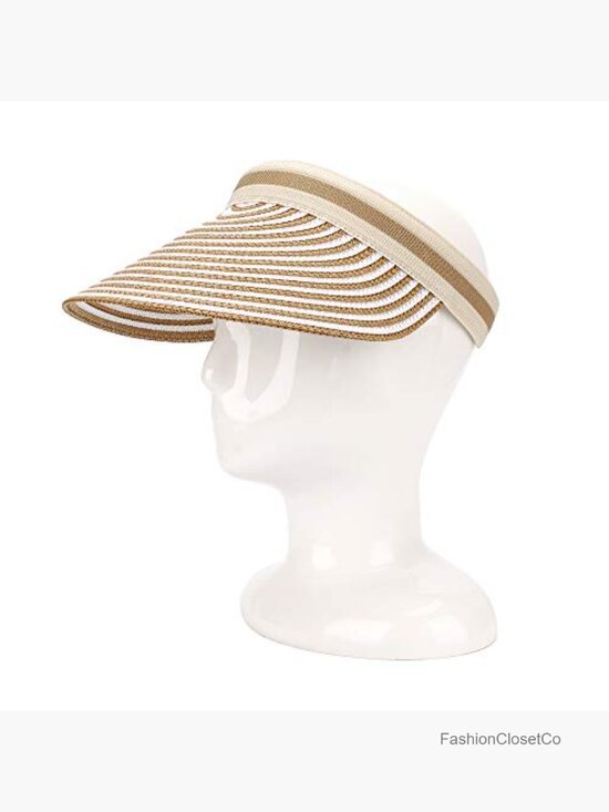 Sun Hat Wide Brim Straw Visor Hairpin Clip Beach Adjustable Lightweight main image 4